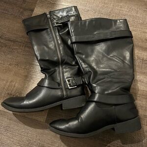 Black Leather Women's Boots